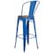 Flash Furniture Blue Metal Barstool with Back and Wood Seat, 30" High, PK4 4-CH-31320-30GB-BL-WD-GG - alternate 4